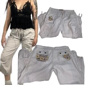 Vintage paris blues floral cargo